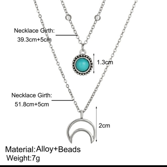 LAST ONE ‼️ Double layer Crescent moon necklace - Picture 3 of 3